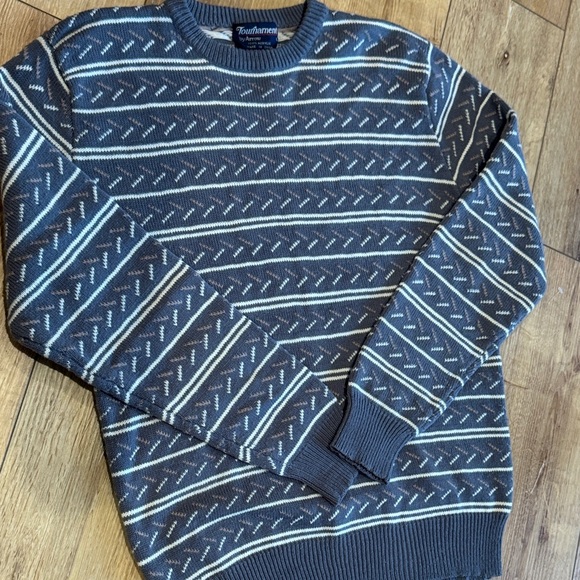 Vintage Tournament by Arrow Geometric Knit Sweater Men's Large - Picture 7 of 9